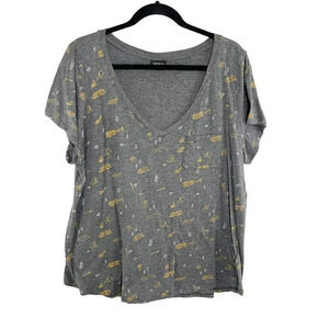 Torrid Gray Camping Theme Graphic Tee Shirt Women's Plus Size 2X